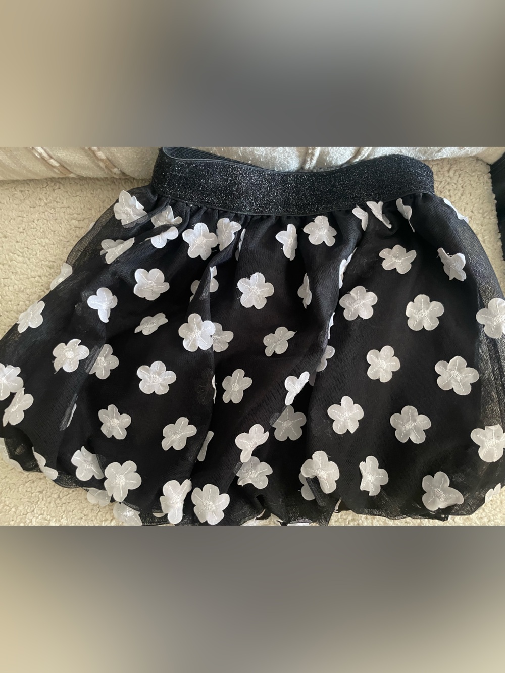 Black floral skirt
